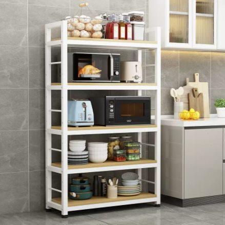 厨房微波炉置物架碗碟调料多层落地锅具用品收纳展示柜子储物货柜