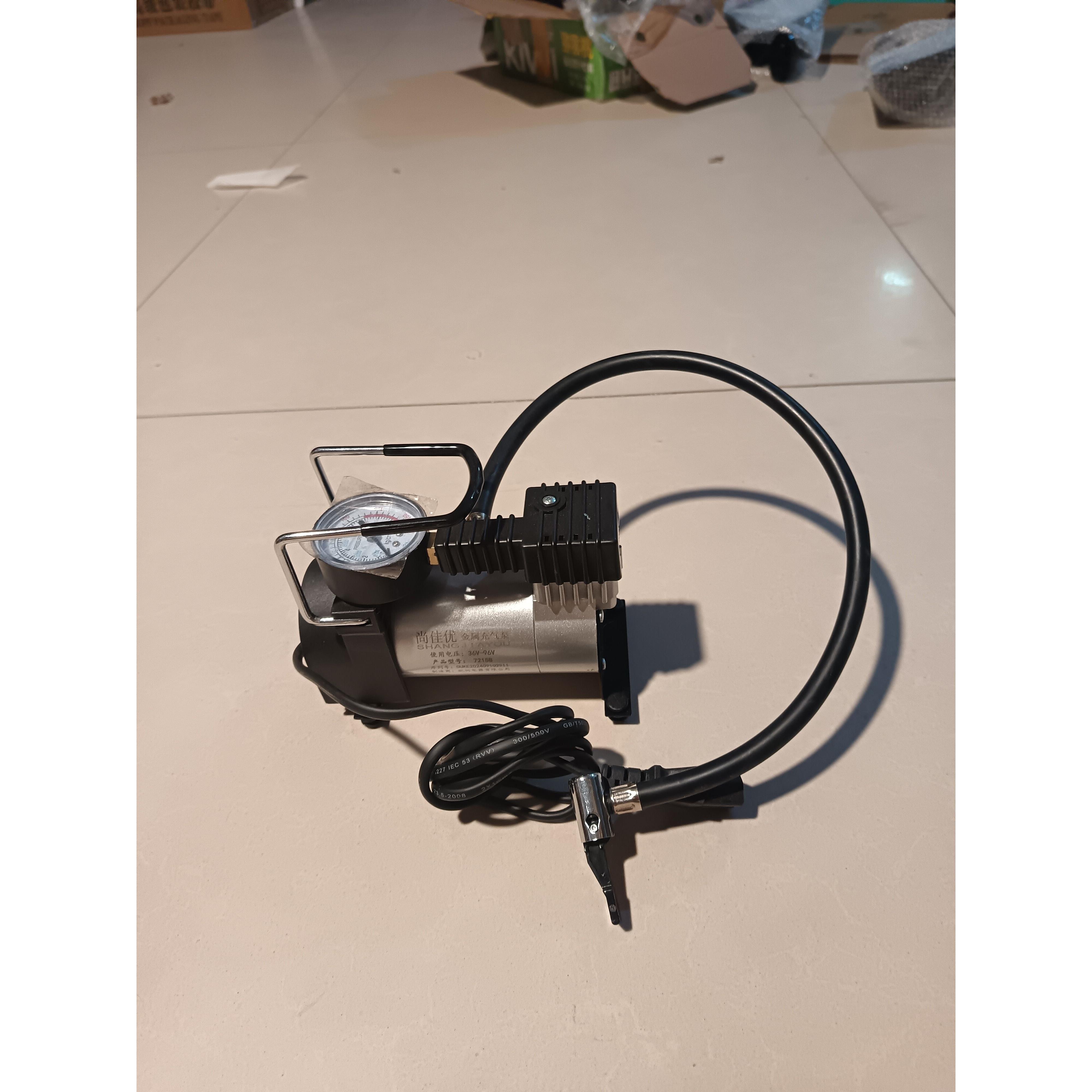 便捷车载充气泵36V到96伏电压手提式高压轮胎气筒铜心应急打气机