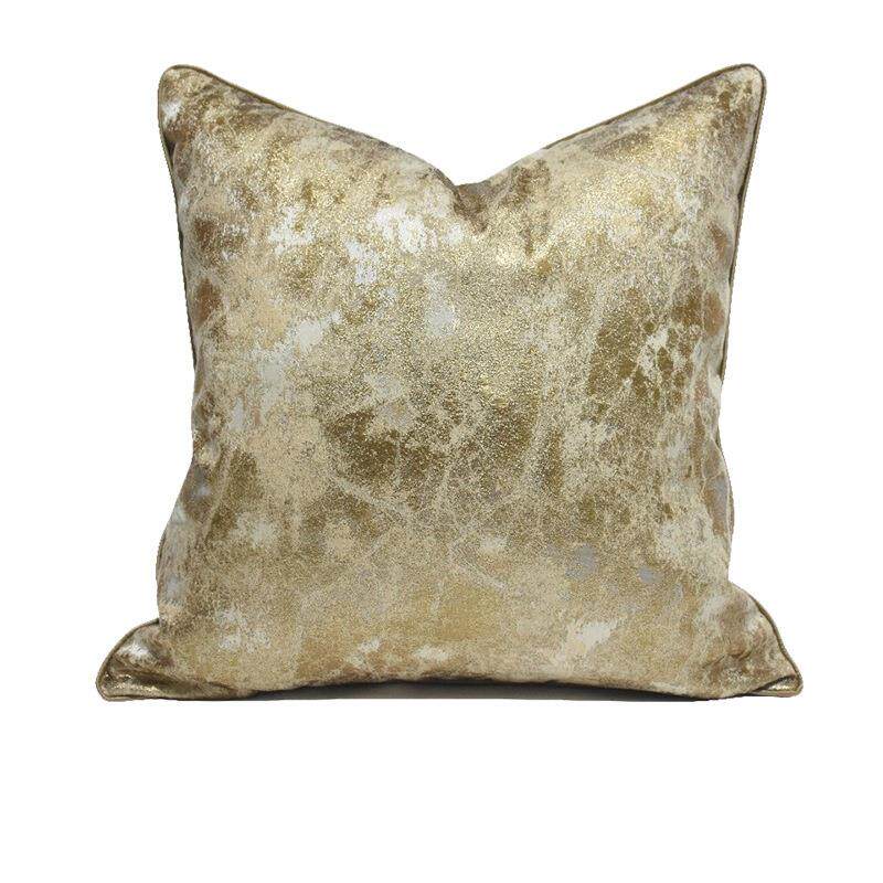 现代轻奢香槟金色沙发抱枕套靠垫酒店抽象图案床上靠枕靠包套