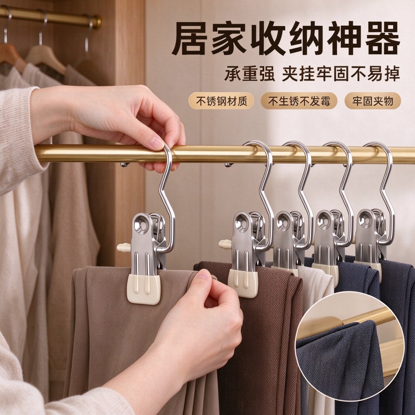 不锈钢防锈防霉多功能裤夹