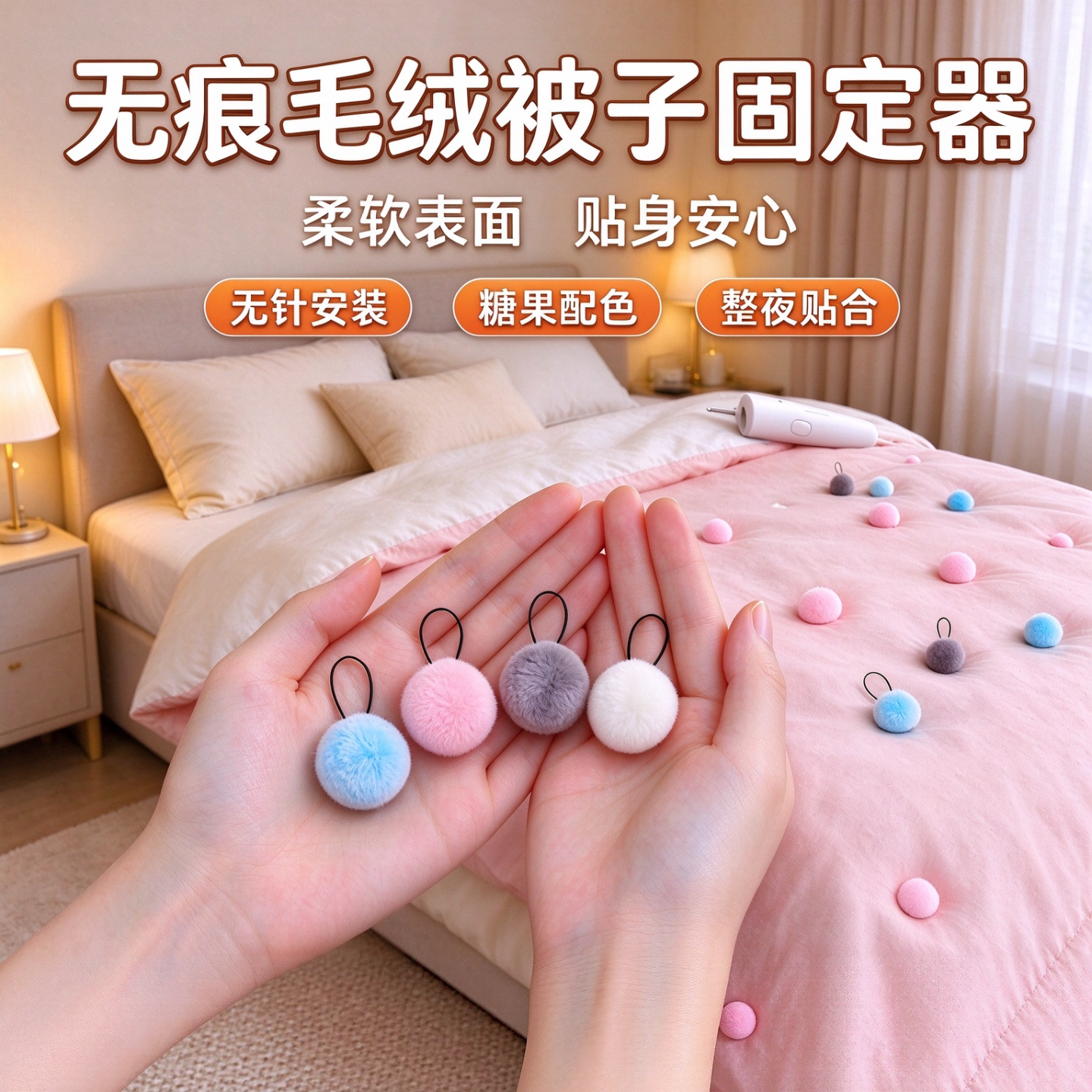 宿舍无针隐形被子固定器