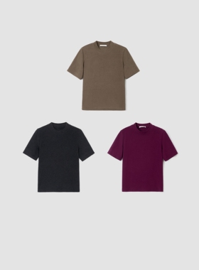 【二米专享】秋冬细腻绒感纯色圆领打底短袖T恤女内搭FW101670