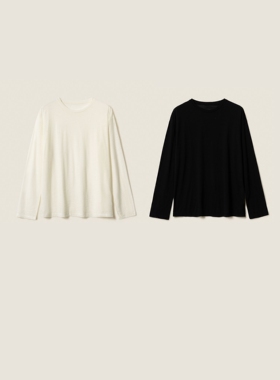 【朵姐臻选】C位打底衫68支美丽喏羊毛宽松针织T恤FW117001-10