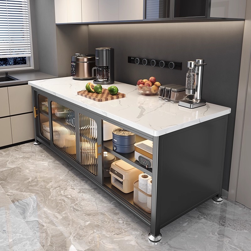 旌瑞厨房置物架推拉门岩板餐边柜