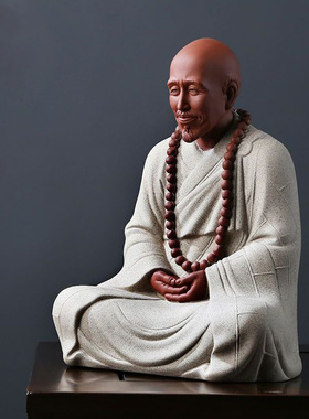 陶瓷弘一法师人物摆件中式禅意李叔同高僧客厅家居桌面装饰工艺品