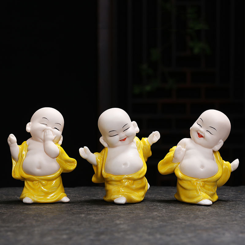禅意小和尚客厅陶瓷摆件电视柜家居办公室好物茶几茶桌装饰品礼品