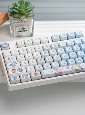 漫步猫YG108三模无线蓝牙有线机械键盘女生办公静音麻将音可爱RGB