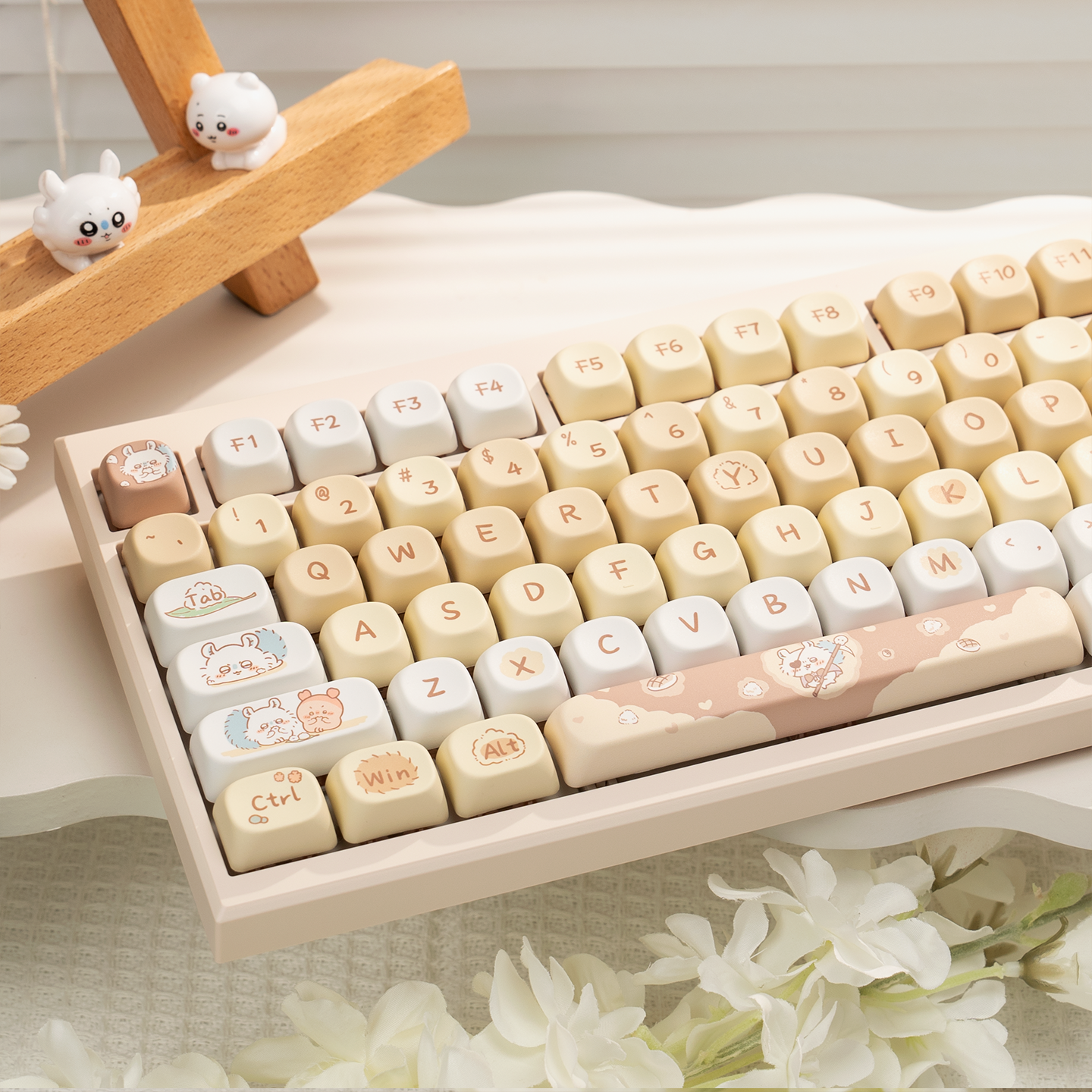 moa莫莫咖主题键帽pbt热升华适配机械键盘68 75 87 98 100 108等