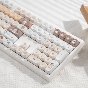 漫步猫z108机械键盘有线无线蓝牙女生办公静音麻将音可爱