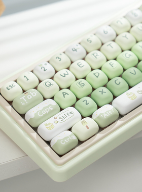 漫步猫QMK65无线蓝牙机械键盘女生办公静音麻将音可爱ipad电脑RGB