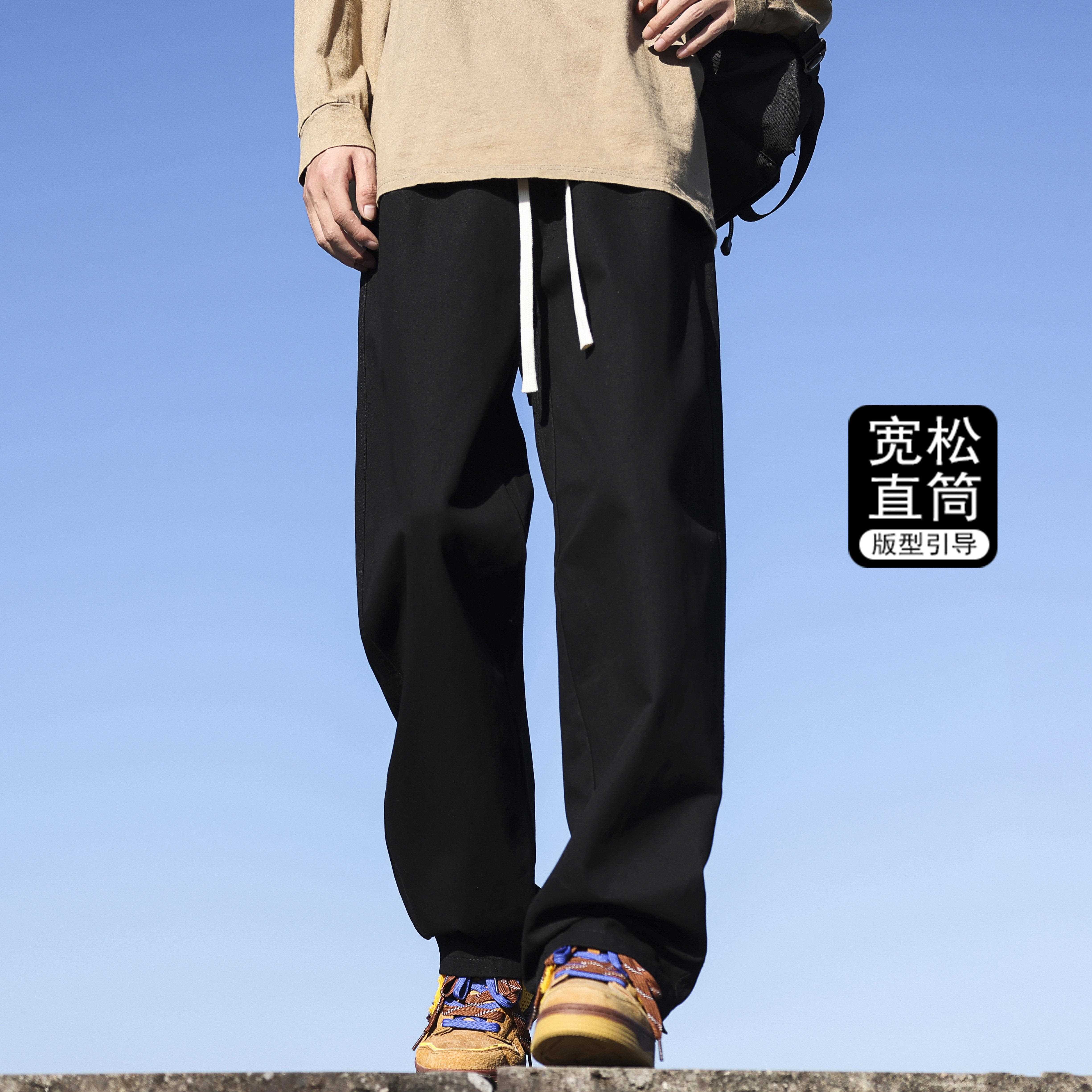 猎璞纯棉裤直LP-Z-100筒男裤黑休子闲冲锋裤色2026新款登山工装夏