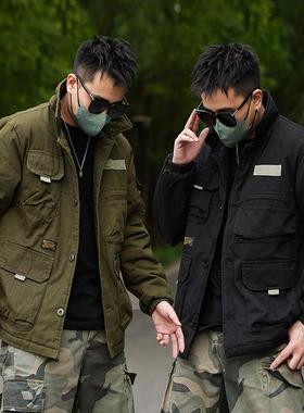 12570 秋冬美式复古男士潮牌M65阿美咔叽美式复古多口袋工装棉衣