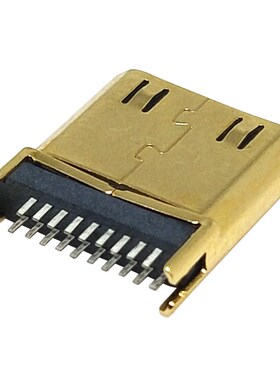 HDMI迷你 MINI HDMI公座19P座子公头夹板1.0mm间距19pPin焊板镀金