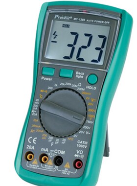 台湾宝工MT-1280 3 1/2数字万用表数位电表附电容温度测试防烧