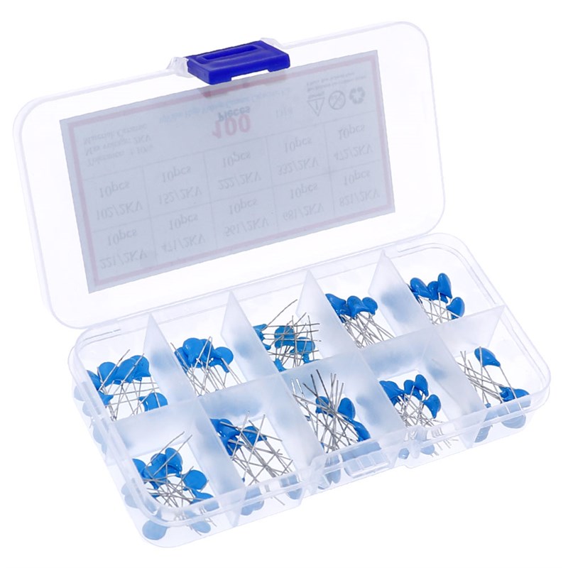 10种100个高压瓷片电容直插蓝色瓷片瓷介2KV系列电容0.22nF~4.7NF
