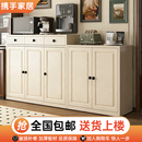 中古风餐边柜靠墙一体储物柜新型多功能钢制置物架客厅厨房铁皮柜