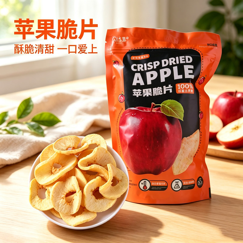 冻干苹果脆片60g*3袋装无添加0脂肪健康休闲零食营养原味苹果脆片