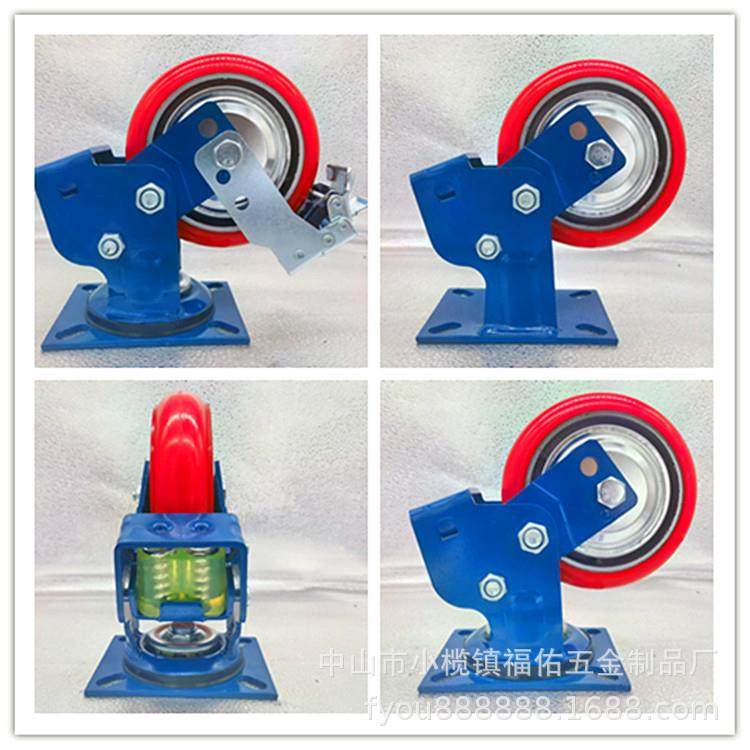 重型弹簧减震脚轮4568寸耐磨载重铁芯聚氨酯避震手推车万向轮轱辘,橡塑材料及制品,亚克力管/有机玻璃管,淘宝优惠券,粉丝福利购,淘宝优惠卷