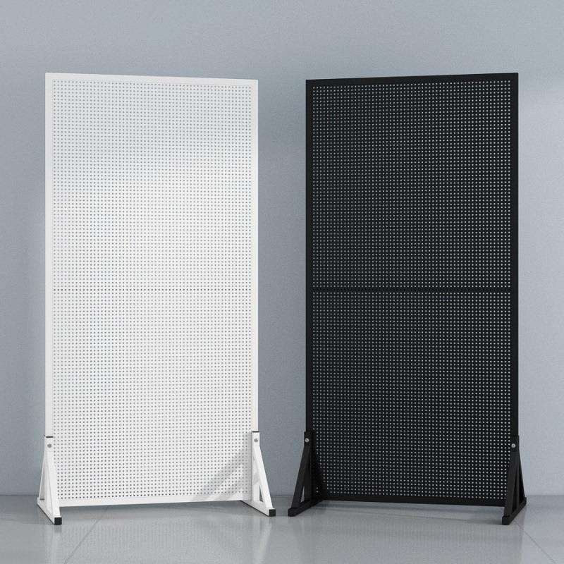 落地洞洞板带轮子饰品袜子展览挂货架五金工具置物架收纳配件