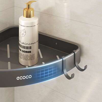 免打孔浴室三角置物架防锈浴室卫生间墙上壁挂厕所转角大号收纳架