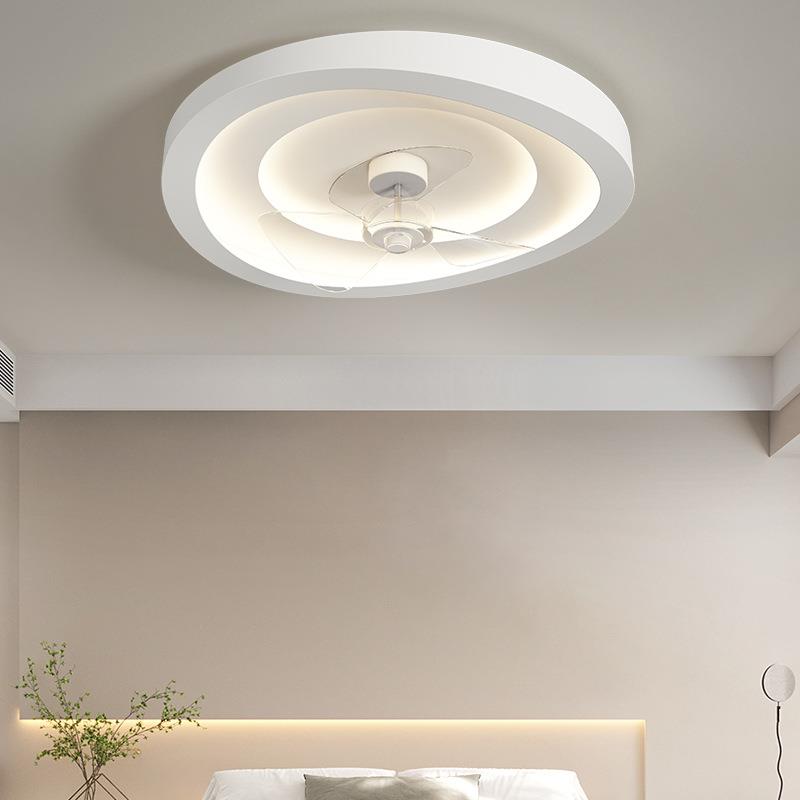 卧室风扇灯吸顶灯2023年新款极简一体吊扇灯家用隐形摇头餐厅灯
