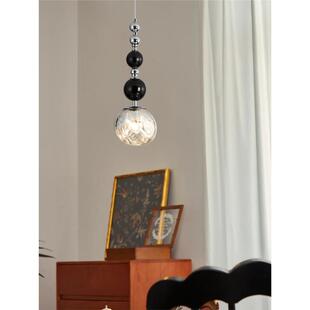 复古轻奢水晶小吊灯北欧吧台吊灯护眼意式极简卧室床头熔岩吊线灯