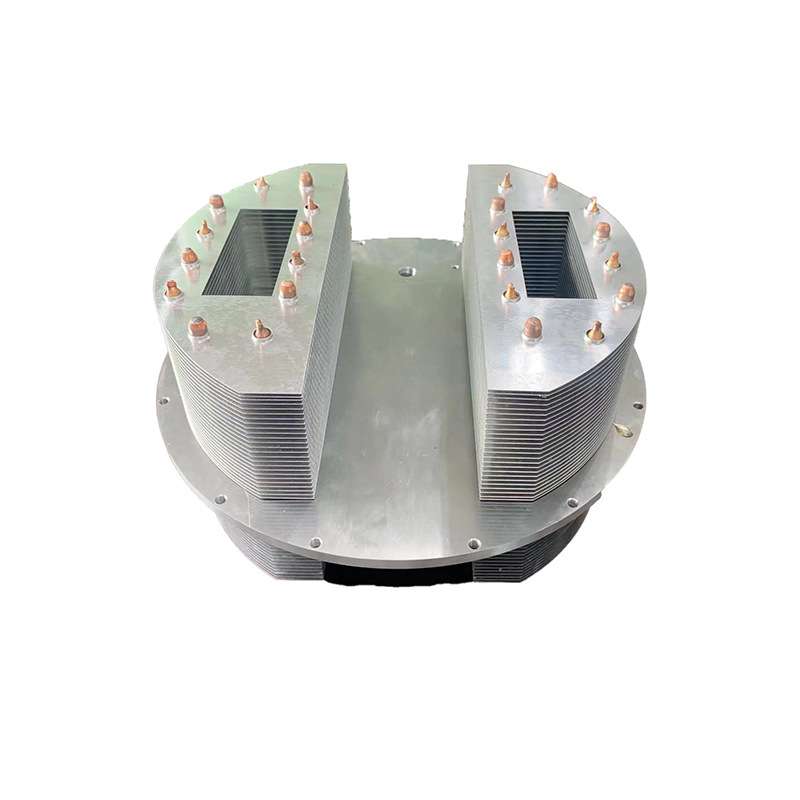 交换器led大功率热管鳍片筒灯摄灯半导体圆形散热器