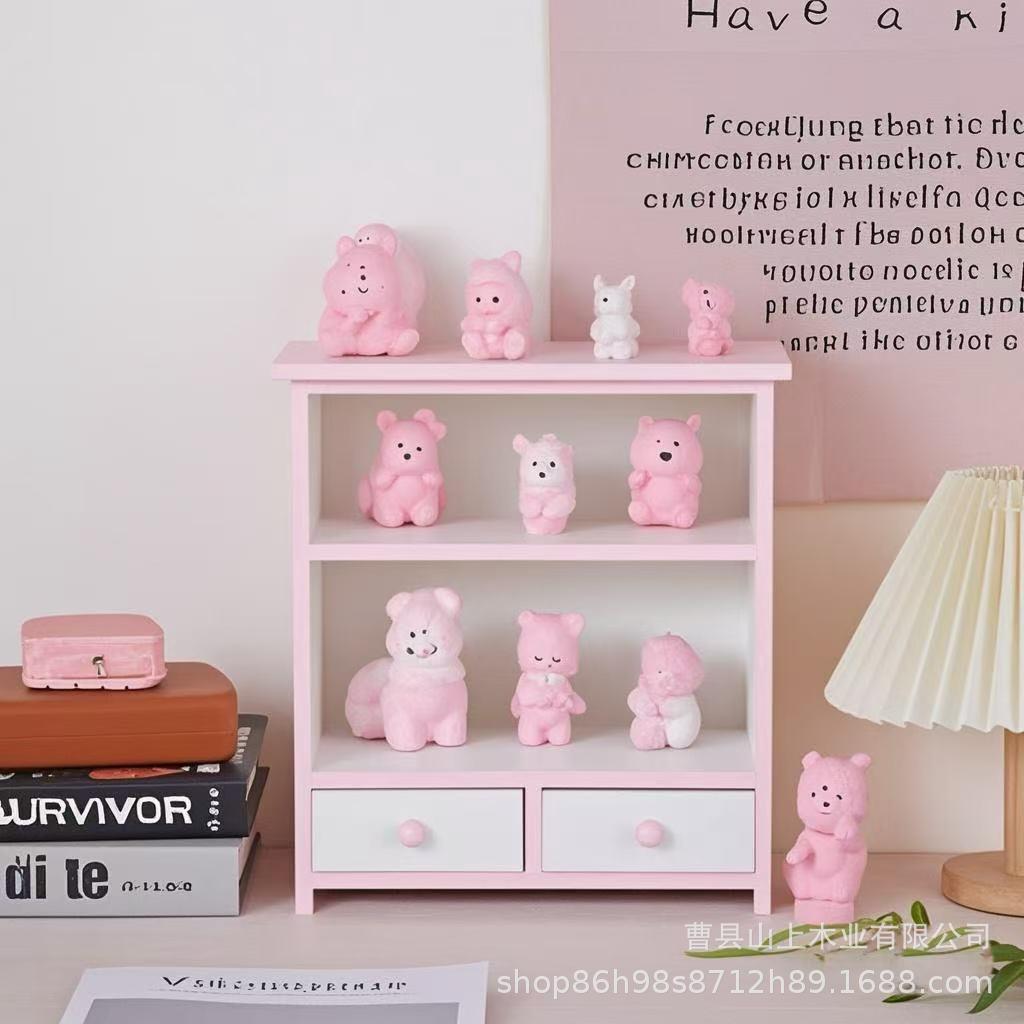 少女心爆棚粉色置物架粉色梦幻置物架粉色系少女收纳置物柜