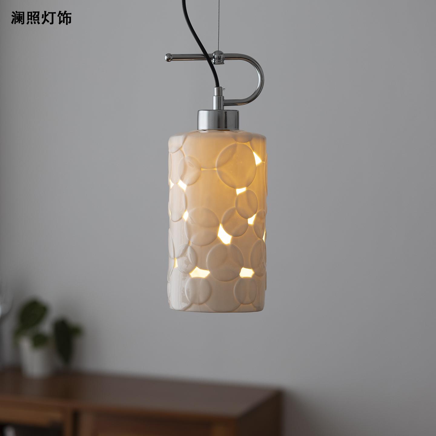 法式中古风陶瓷吊灯诧寂风复古卧室床头饭桌餐厅吧台过道客厅灯具