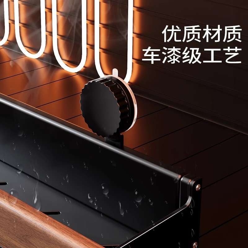 胡桃木厨房置物架调料架免打孔家用多功能多层壁挂调味品收纳架子