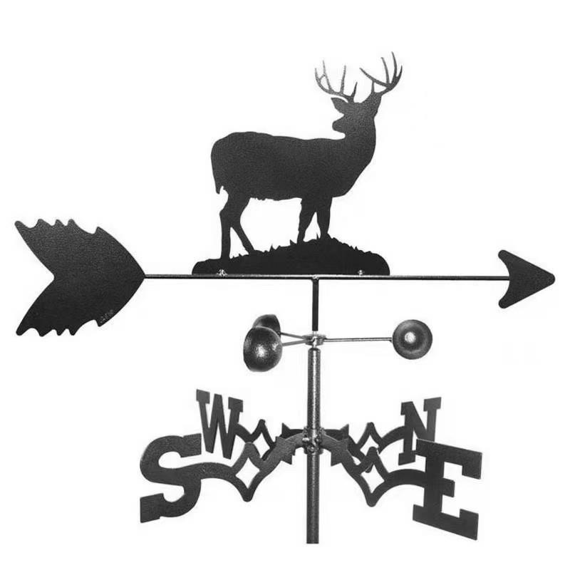 跨境爆款风向标带瓢金属风转器指路标户外花园摆件动物剪影铁艺装