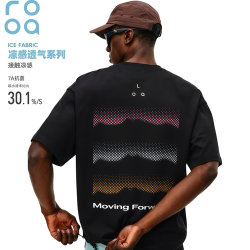 凉感7A抗菌运动短袖T恤男波点