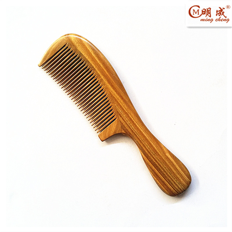 桂林明成檀木梳绿檀木梳20-1细齿梳美发梳顺发梳子经络按摩点穴梳