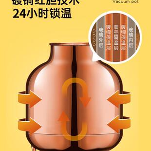 斯鲁卡玻璃内胆保温瓶小型办公室暖壶迷你宿舍家用轻便黄色保温壶