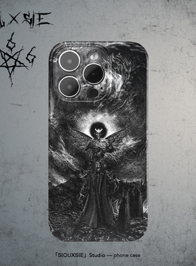 Siouxsie撒旦666暗黑金属风适用iPhone15手机壳个性欧美苹果14promax新款13摇滚12pro全包xr防摔菲林imd软壳