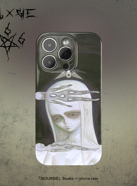 Siouxsie艺术油画创意手机壳适用苹果15pro14暗黑风iPhone13/12华为pura70菲林亮面硬壳xsmax磨砂imd软壳全包