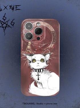 Siouxsie哥特朋克猫咪可爱适用于iPhone15proMax苹果14pro卡通13mini保护套12女11亮面imd软壳全包边防摔xr