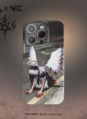 Siouxsie暗黑美学堕落天使适用苹果15proMax手机壳14pro亚文化iPhone13/12mini艺术xsmax小众11pro个性全包边