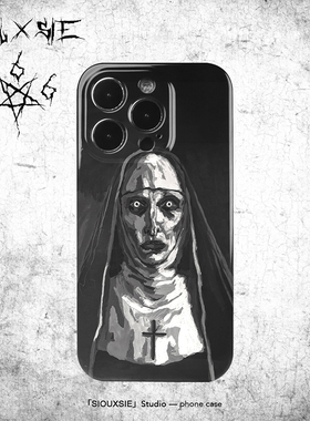 Siouxsie惊悚恐怖风鬼修女暗黑手机壳适用苹果15promax个性iPhone11防摔7plus/8菲林12mini/14pro小众全包边