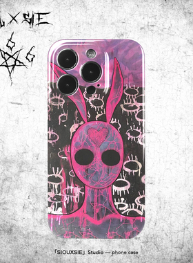 Siouxsie亚文化小众涂鸦眼睛朋克手机壳适用iphone15苹果ins风14ProMax高级感13美式摇滚12mini菲林亮面全包