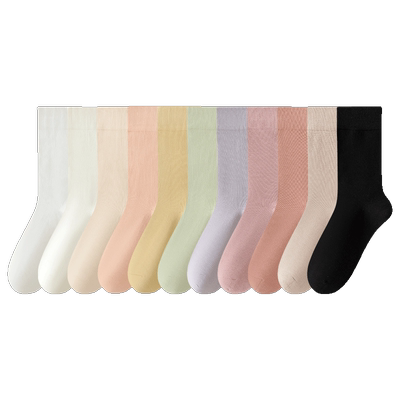 无骨袜子女夏季薄款中筒袜纯棉