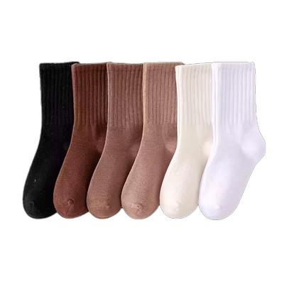 俞兆林儿童白色袜子春秋纯棉中筒