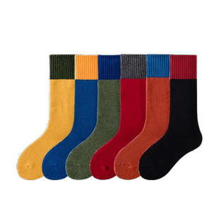 儿童长筒袜子秋冬季加绒加厚纯棉高筒男童女童宝宝保暖毛圈小腿袜