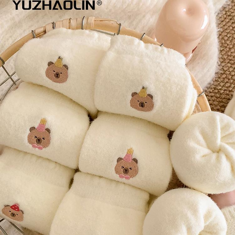 毛绒袜子女秋冬季加厚款月子袜保暖澳绒棉袜居家珊瑚绒睡眠袜冬天