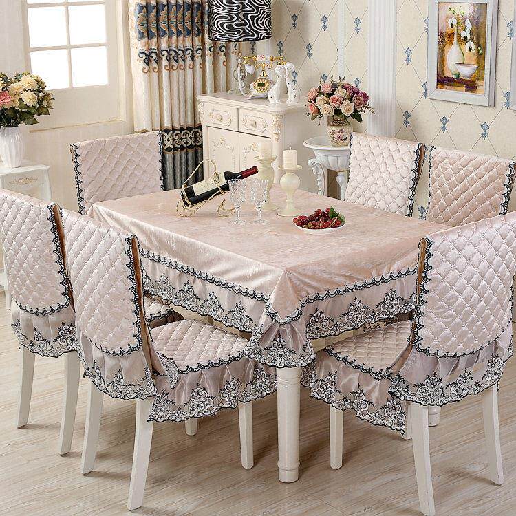新品餐桌布椅套椅垫套装长方形桌布简约中式椅子套坐垫桌椅套套装