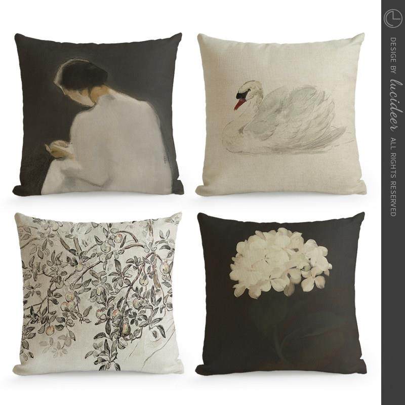 欧式覆古天鹅芭蕾艺术法式中古沙发抱枕靠垫文艺靠枕靠背卧室枕套,居家布艺,靠垫/抱枕,淘宝优惠券,粉丝福利购,淘宝优惠卷