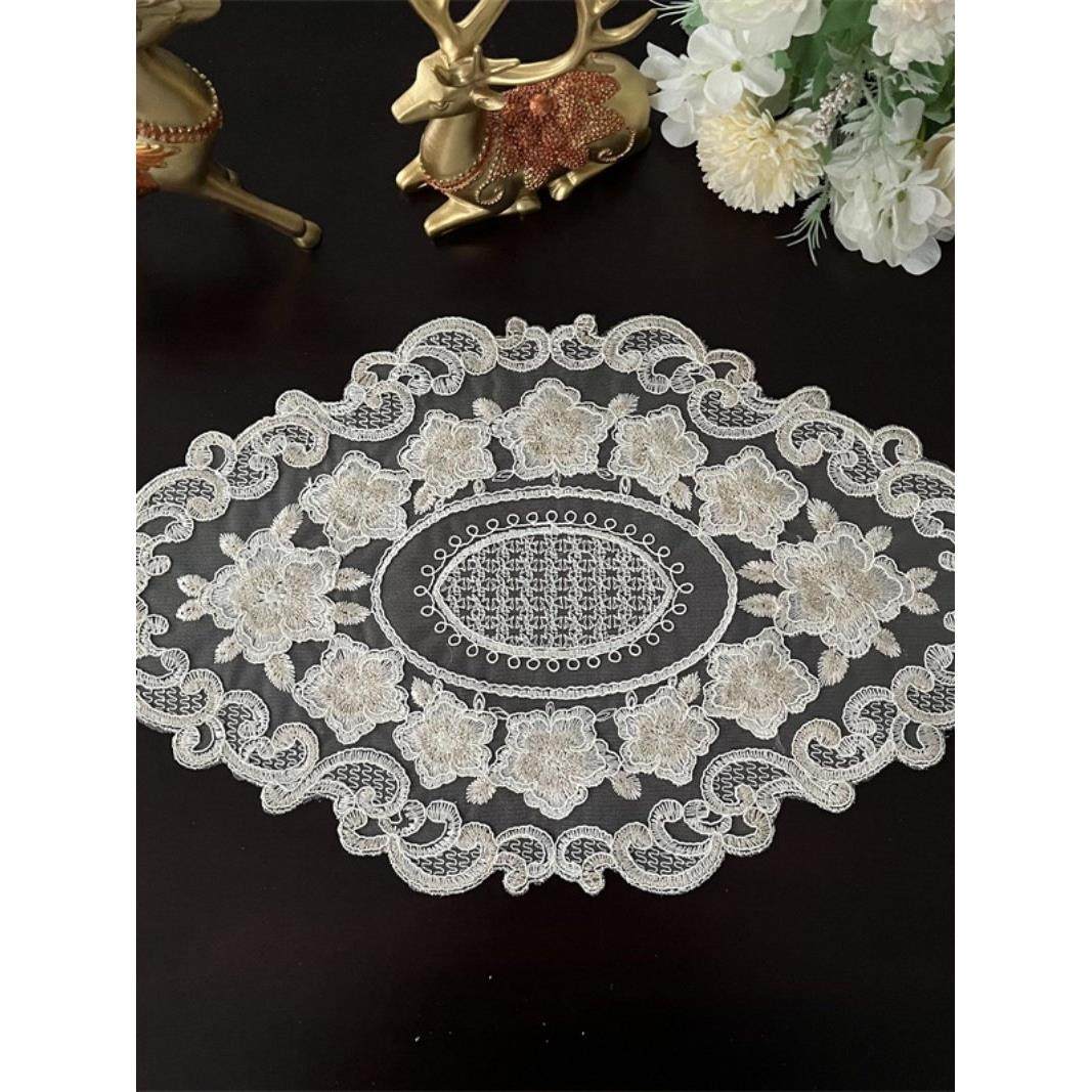 2023新款欧式蕾丝绣花桌垫餐桌茶几桌布奢华桌旗床头柜旗布艺餐垫,居家布艺,桌布,淘宝优惠券,粉丝福利购,淘宝优惠卷