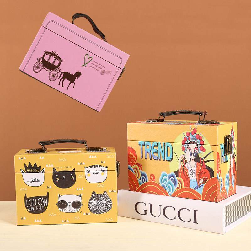 欧式木质手提箱小木盒子长方形信件收纳盒首饰盒防尘学生礼物盒子,收纳整理,桌面收纳盒,淘宝优惠券,粉丝福利购,淘宝优惠卷