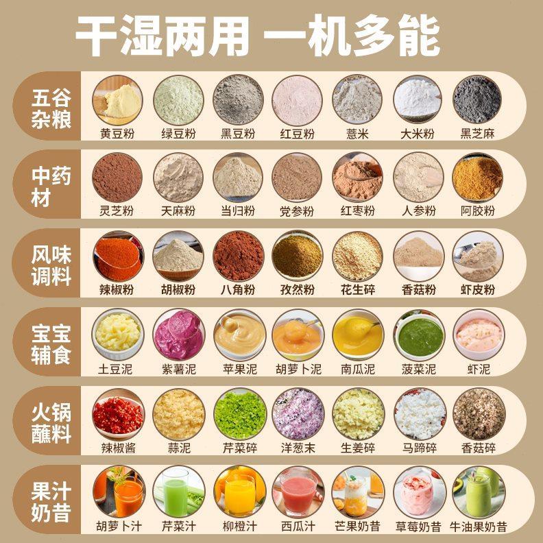 玛莉阿姨磨粉机研磨机打粉杯多功能干湿两用五谷杂粮粉碎器榨汁机