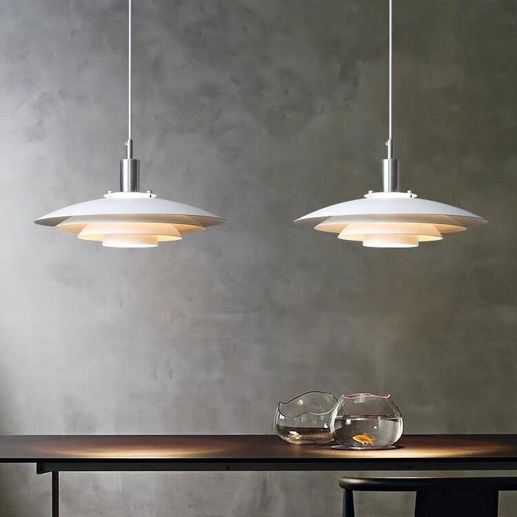 北欧极简餐厅吊灯现代吧台岛台飞碟吊灯侘寂风PH5卧室阳台玄关灯